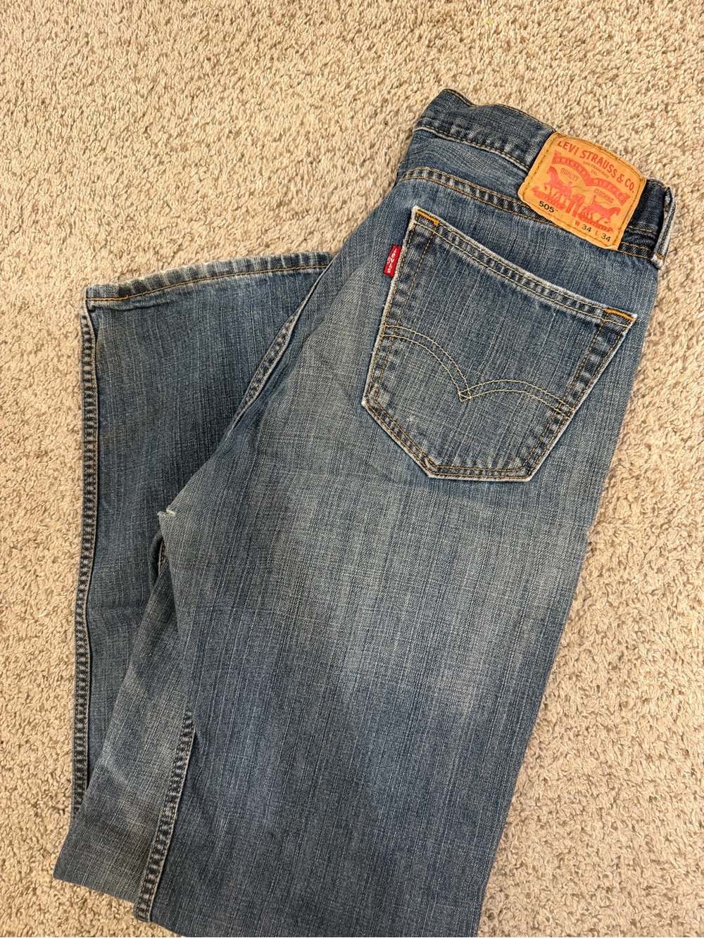 Levi's Men's Medium Blue Straight-Leg Denim Jeans